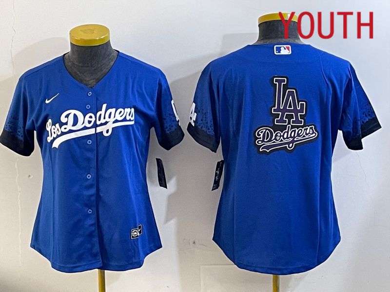 Youth Los Angeles Dodgers blank 2024 blue jersey 202411202